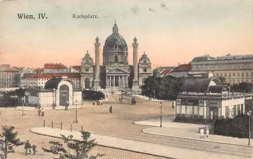 Österreich Wien Wien Karlsplatz Vintage Postkarte