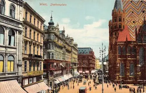 Österreich Wien Wien 1909 Stephansplatz Geschäfte Vintage Postkarte