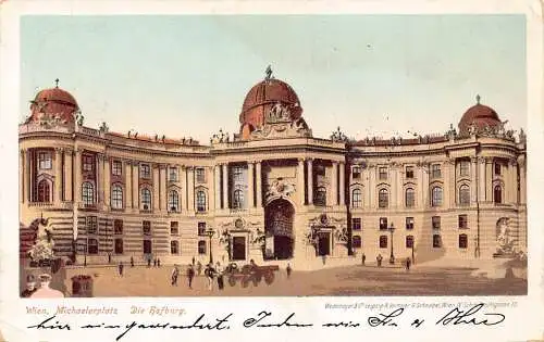 Österreich Wien Wien 1900 Michaelerplatz Die Hofburg Vintage Postkarte