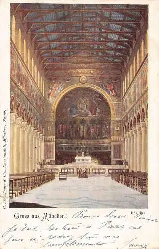 Deutschland 1903 Gruss aus München Basilika Vintage Postkarte