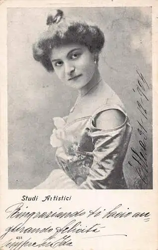 Portrait 1905 Studi Artistici Mädchen in Ballerina Uniform Vintage Postkarte