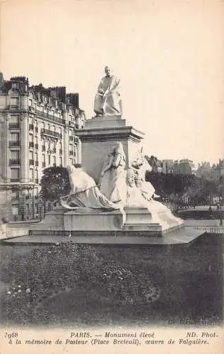 Frankreich Paris Denkmal elece a Pasteur Aeuvre de Falguiere Vintage Postkarte