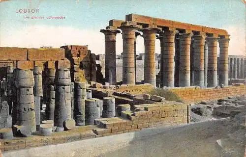 Ägypten 1923 Luxor Grandes Kolonnaden Säulen Vintage Postkarte