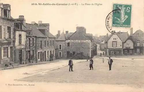 Frankreich St Aubln du Cormier Place de l'Eglise Letourneux Gaillard Shop Postkarte