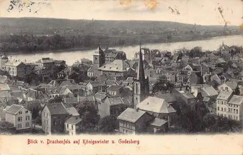 A103 Deutschland 1910 Ansicht von Drachenfels von Königswinter Godesberg Postkarte