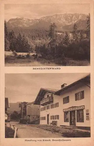 A104 Deutschland Benediktenwand Hadlung von Riesch Ladenbank Vintage Postkarte