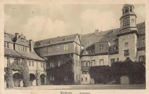 A105 Deutschland 1912 Weilburg Schlosshof Schlosshof Vintage Postkarte