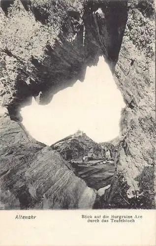 A104 Deutschland Zitadellenruine Altenahr vom Teufelsloch aus gesehen Vintage Postkarte