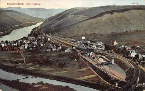 A105 Deutschland 1913 Moseltalbahn Trier-Bullay Bahnhof Postkarte
