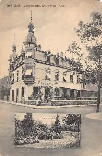 A104 Deutschland Grünstadt Augustinero Bahnhofshotel Besitzer Vintage Postkarte