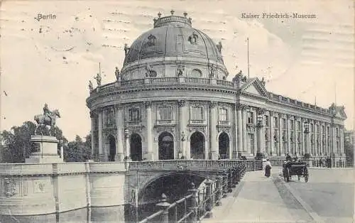 A106 Deutschland 1909 Berlin Kaiser Friedrich Museum Kutsche Vintage Postkarte
