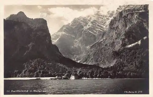 L155 Deutschland 1928 St Bartholomae m. Watzmann F.G. Zeitz Nr. 218 alte Postkarte