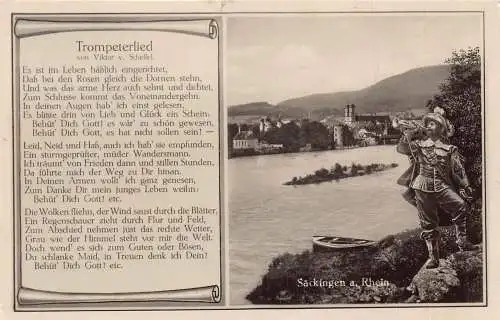 L204 Deutschland 1932 Saeckingen am Rhein Trompete Trompeterlied Lied Postkarte