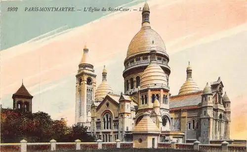 Frankreich Paris Montmartre L'Eglise du Sacre Coeur Kirche Vintage Postkarte