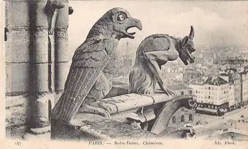 Frankreich Paris Notre-Dame Chimeres Statuen Wasserspeier Postkarte