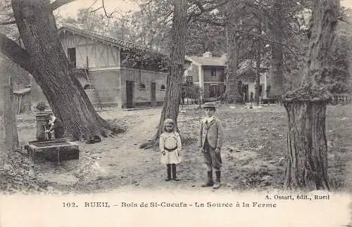 Frankreich Rueil Bois de St Cucufa Quelle a Ferme Bauernhof Brunnen Kinder Postkarte