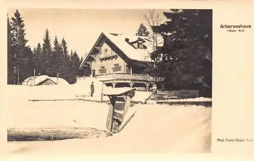 L205 Deutschland Aberseehaus Bayr Wald Schnee Vintage Postkarte