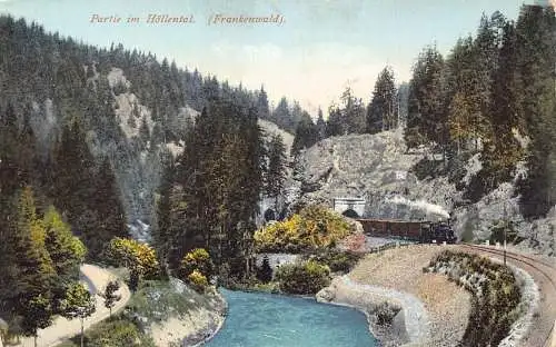 L187 Deutschland Partie im Höellental Frankenwald Dampflok Vintage Postkarte