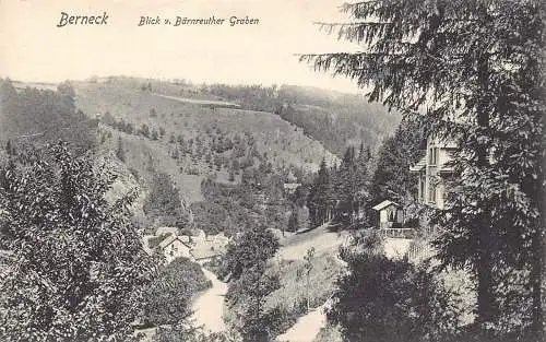 L185 Deutschland Berneck Blick vom Baernreuther Graben Vintage Postkarte