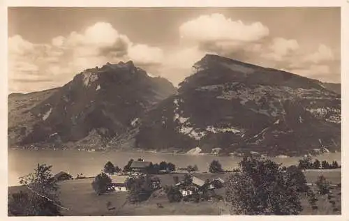 L185 Deutschland Aischiried Blick auf Thunersee und Justistal Wolken Vintage Postkarte