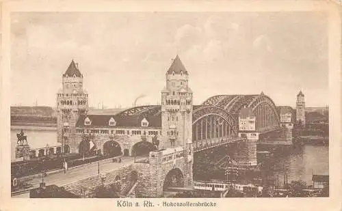 L153 Germany Köln a.Rh. Hohenzollerabrückebrücke Vintage Postkarte