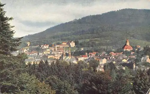 L154 Deutschland Baden-Baden. Blick von der Leopoldhöhe Panorama Vintage Postkarte
