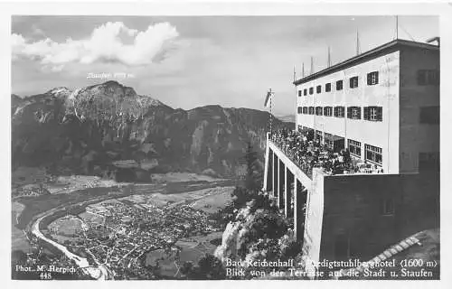 L200 Deutschland RPPC Bad Reichenhall Predigtstuhlberghotel Terrasse Postkarte