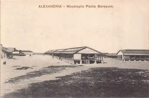 Ägypten Alexandria Moustapha Pacha Baraken Kaserne Vintage Postkarte