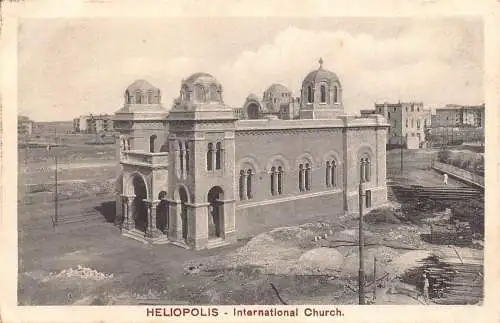 Ägypten Kairo Heliopolis Internationale Kirche Vintage Postkarte