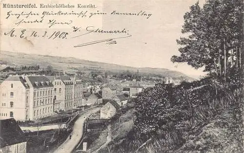 A109 Deutschland 1905 Münstereifel Erzbischöfliches Konvikt Jahrgang Postkarte