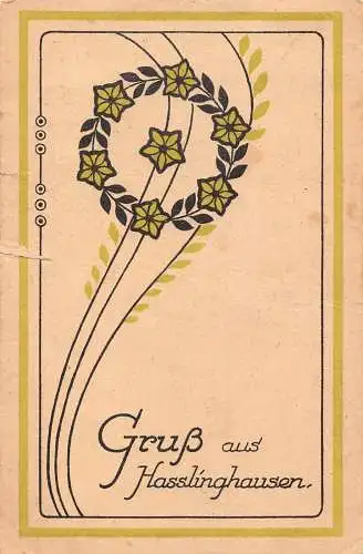 A112 Kriegshilfe für Verletzte WWI 1922 Gruss aus Hasslinghausen Blumen Postkarte