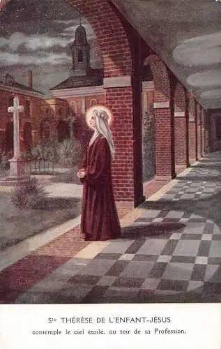 Religiöse Heilige Teresa von Avila bei der Nacht der Beruf Vintage Postkarte