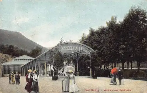 L409 Deutschland Bad Salzig Wandel und Trinkhalle 1908 Vintage Postkarte