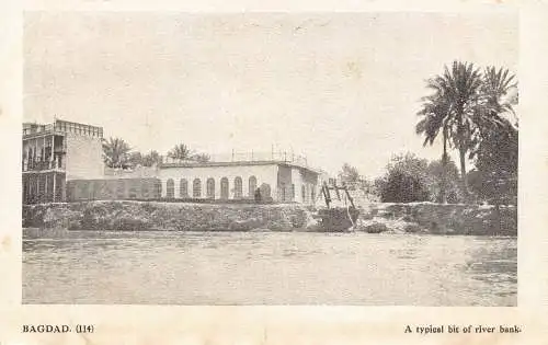 Irak Bagdad typisches Stück Flussufer Vintage Postkarte