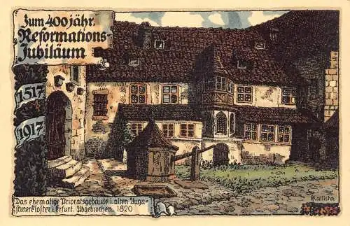 A119 Deutschland Künstlerkarte 400 Jahre Jubiläum Reformationen Kirchhof Wel Postkarte