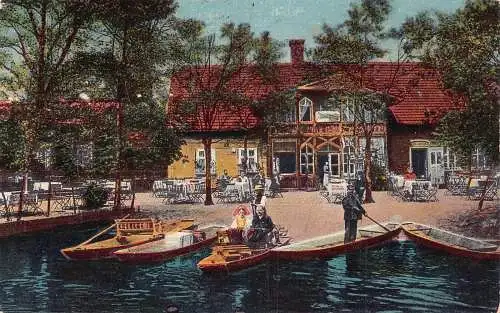 L017 Deutschland 1927 Spreewald Gasthaus Froehlichen Hecht Lehde alte Postkarte