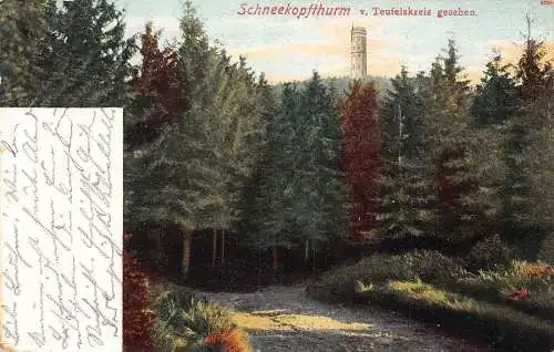 L017 Deutschland 1904 Schneekopfthurm Teufelskreis Gesehen Chromo Vintage Postkarte