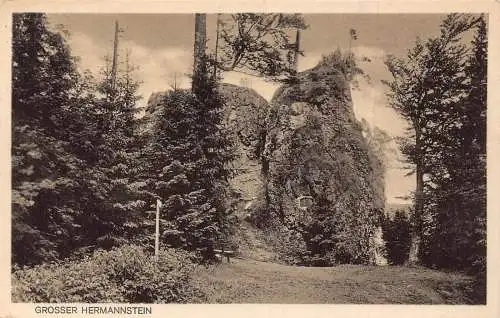 L017 Deutschland 1932 Großer Hermannstein Thüringer Wald Vintage Postkarte