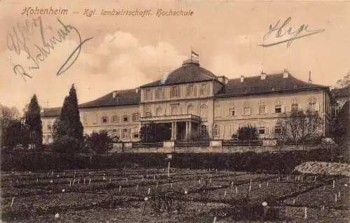 L021 Deutschland 1908 Hohenheim Landwirtschaft Hochschule Vintage Postkarte