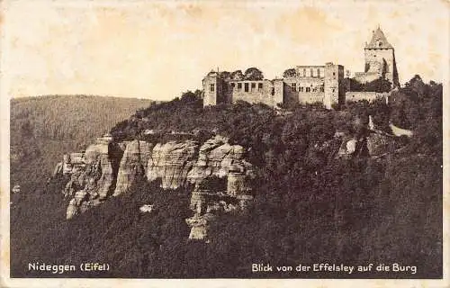 L020 Deutschland 1931 Nideggen Effelsley auf Schloss Burg Vintage Postkarte
