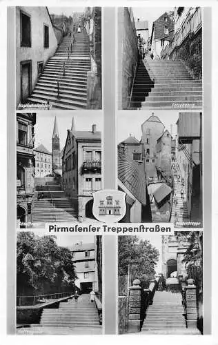 A127 Deutschland Pirmasenser Treppenstrassen Treppenstraßen Wedentreppe Postkarte