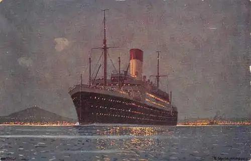 Deutscher Handelsdampfer vor Montevideo Uruguay Postkarte
