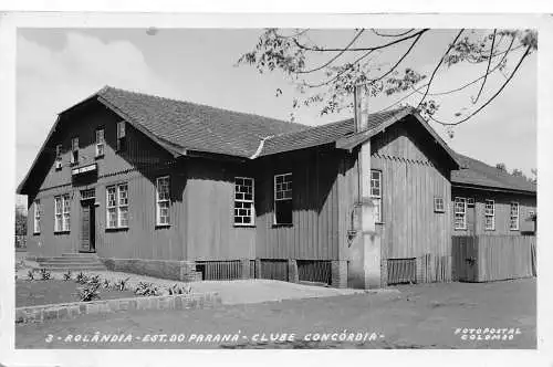 L034 Brasilien Rolandia Est. do Parana Club Concordia Echtfoto Vintage Postkarte