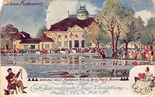 Österreich Gruss aus Wien Wien 1910 Internationale Ausstellung Vintage Postkarte