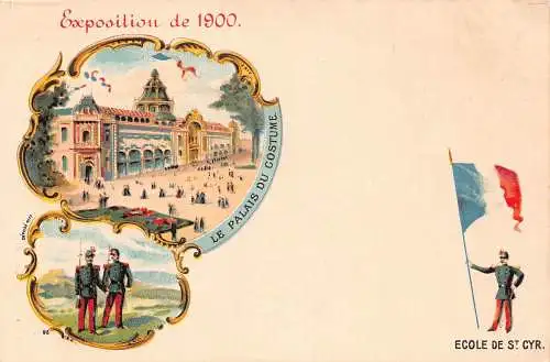 Frankreich Paris 1900 Universal Expo St Cyr Schule Litho Vintage Postkarte