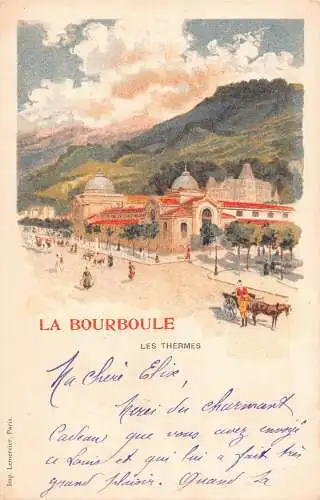 Frankreich La Bourboule Les thermes Litho Vintage Postkarte