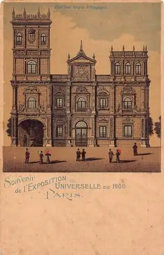 Frankreich Paris 1900 Weltausstellung Pavillon d'Espagne Litho Vintage Postkarte