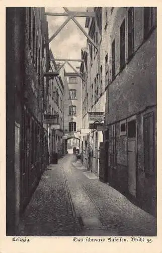 Deutschland Leipzig Das Schwarze Sufeifen Brühl S Jacob Shops Vintage Postkarte