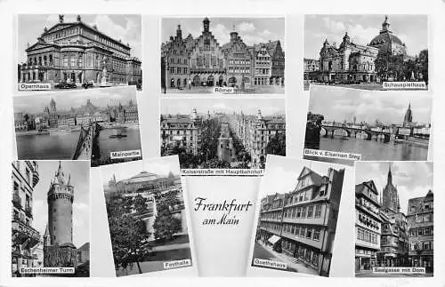 Deutschland 1941 Frankfurt am Main Mehrfachansicht Echtfoto Bahnhof Postkarte