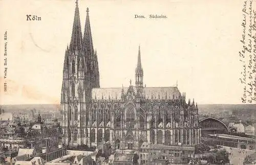 Deutschland 1902 Köln Köln Dom Südseite Dom Vintage Postkarte